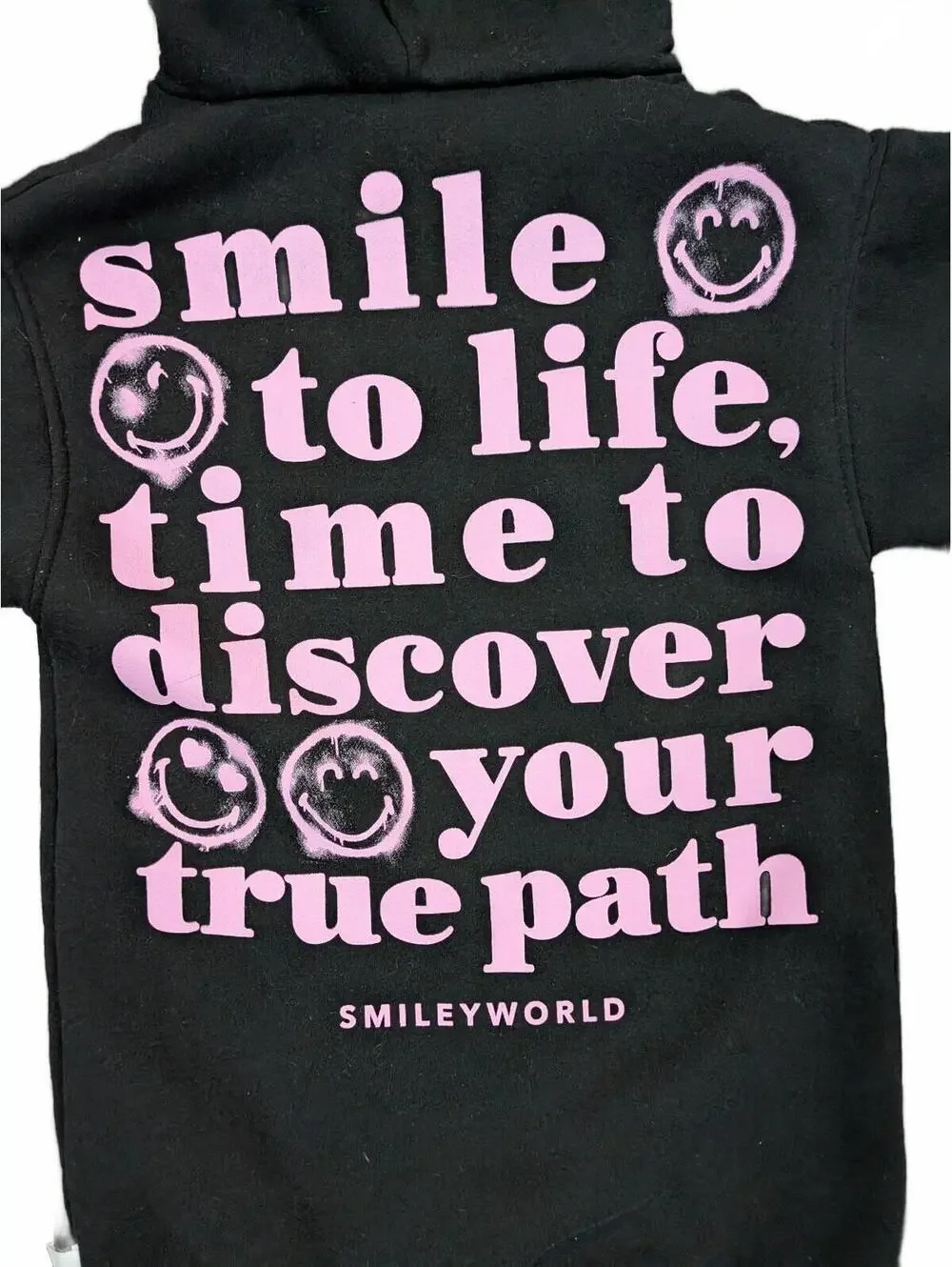 Zara x SmileyWorld Hooded Sweatshirt Dress | Black & Pink | Size 7 (122 cm)